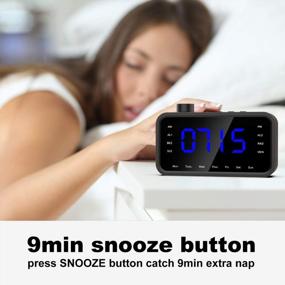 img 1 attached to RockSeed Wood-Grain Alarm Clock Radio: FM With Large LED Display, Snooze, Dual Alarm, Sleep Timer & More