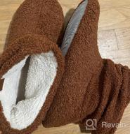 img 1 attached to Women'S Plush Fleece Bootie Slippers With Memory Foam, Warm Curly Fur House Shoes review by Loren Slama