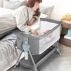 img 4 attached to 👶 Kinder King Portable Baby Bassinet: Convenient, Adjustable, and Travel-Friendly with Mattress and Storage Space