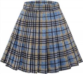 img 4 attached to High-Waisted Plaid Mini Skirt For Women - Gothic Style Tennis Skater Skirt For School Girls By Gardenwed