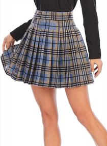 img 3 attached to High-Waisted Plaid Mini Skirt For Women - Gothic Style Tennis Skater Skirt For School Girls By Gardenwed