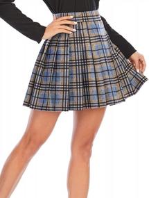 img 2 attached to High-Waisted Plaid Mini Skirt For Women - Gothic Style Tennis Skater Skirt For School Girls By Gardenwed