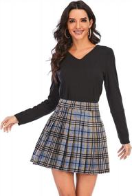 img 1 attached to High-Waisted Plaid Mini Skirt For Women - Gothic Style Tennis Skater Skirt For School Girls By Gardenwed