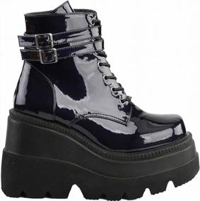 img 1 attached to Edgy And Bold: Demonia Women'S SHA52/BVL Boots For A Head-Turning Look