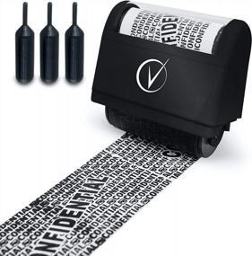 img 4 attached to Classy Black Identity Theft Protection Roller Stamps Wide Kit With 3-Pack Refills - Anti Theft, Privacy And Security Stamp, Designed For ID Blackout Security For Enhanced Safety