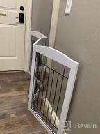 img 1 attached to Spirich Freestanding Wire Pet Gate For Dogs, 30 Inches Tall Dog Gate For The Houes, Doorway, Stairs, Pet Puppy Safety Fence,Set Of Support Feet Included (Espresso, 4 Panels) ASIN: B07T8Z8NKL review by Milton Wolf