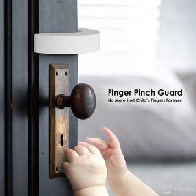 img 1 attached to Baby Proof Door Stopper (6 Pack) - EVA Foam Finger Pinch Guard, Child Proof Door Stop, Prevents Finger Injuries, Lockout Prevention, Keeps Door Open - COSYMODE