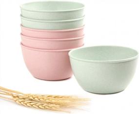 img 4 attached to Shopwithgreen'S Unbreakable Wheat Straw Plastic Kids Bowls – Lightweight And Sturdy, Ideal For Baby, Toddler, And Children – Microwave And Dishwasher Safe