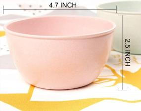 img 2 attached to Shopwithgreen'S Unbreakable Wheat Straw Plastic Kids Bowls – Lightweight And Sturdy, Ideal For Baby, Toddler, And Children – Microwave And Dishwasher Safe