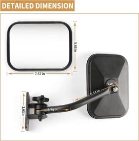 img 3 attached to 2 Pack Mirrors Doors Off - Side View Mirrors for Jeep Wrangler 1997-2006 TJ LJ & 🚘 2007-2018 JK JKU - Easy Install Doorless Mirrors - Safe Doors Off Driving - Car Exterior Accessories by JUSTTOP