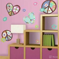 🌸 transform your space with roommates rmk1621gm heart and flower peace sign giant wall decal! логотип