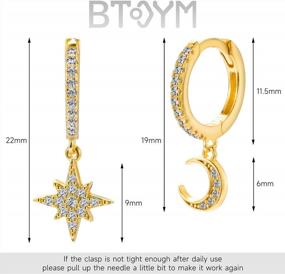img 2 attached to Stylish Hoop Earrings For Women:18K Gold-Plated Moon And Star Hoops With Cubic Zirconia Heart And Evil Eye Dangles, Hypoallergenic Accessories Perfect For Birthdays, Parties And Christmas