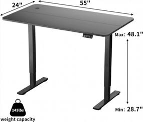img 2 attached to Upgrade Your Home Office With JUMMICO'S Electric Adjustable Standing Desk - Large 55" Surface, Memory Preset, And T-Shaped Metal Bracket In Sleek Black