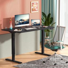 img 3 attached to Upgrade Your Home Office With JUMMICO'S Electric Adjustable Standing Desk - Large 55" Surface, Memory Preset, And T-Shaped Metal Bracket In Sleek Black
