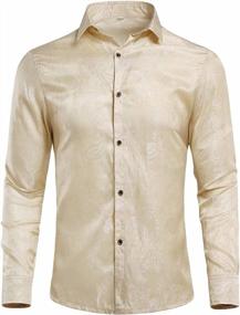 img 2 attached to Men'S Paisley Button Down Shirt, Long Sleeve Dress Shirt, Casual Regular Fit