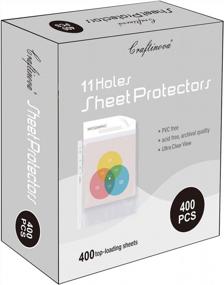 img 4 attached to Craftinova 400 Sheet Protectors, 11 Hole Lightweight Binder Sleeves, Designed To Protect Frequently Used 8.5 X 11 Papers, Acid Free, Clear Plastic Design, 9.25 X 11.25 Top Loaded