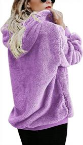img 2 attached to Double Fuzzy Faux Fleece Zipper Hoodie For Women - Cozy Casual Sweatshirt Outwear In Sizes S-XXL