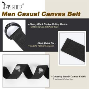 img 1 attached to 👔 JASGOOD Black Canvas Webbing Belt Buckle - A Must-Have Men's Accessory for Better Style