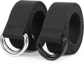 img 4 attached to 👔 JASGOOD Black Canvas Webbing Belt Buckle - A Must-Have Men's Accessory for Better Style