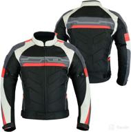 high protection cordura waterproof motorcycle armoured jacket- black/white/red armour cj-9494 (size 3xl) logo