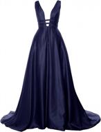stunning macloth satin ball gown with deep v-neck - perfect for prom, wedding, or formal occasions logo