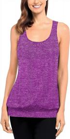 img 2 attached to Comfortable Workout Attire: Women'S Scoop Neck Short-Sleeved Yoga Top