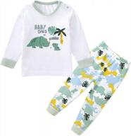 100% cotton camo dinosaur pajama set for toddler boys - long sleeve sleepwear, size 2-3 years, by pureborn logo