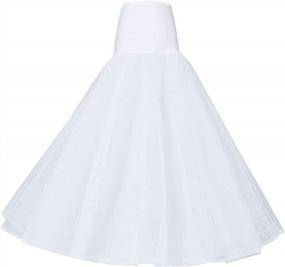 img 4 attached to White L BEAUTELICATE A-Line Full Gown Floor-Length Bridal Dress With Petticoat Slip