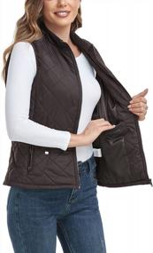 img 4 attached to Longking 2023 Women'S Quilted Vest With Stand Collar And Inner Pocket - Lightweight Zip Outwear For Enhanced Comfort And Style