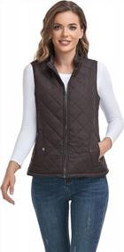 img 2 attached to Longking 2023 Women'S Quilted Vest With Stand Collar And Inner Pocket - Lightweight Zip Outwear For Enhanced Comfort And Style