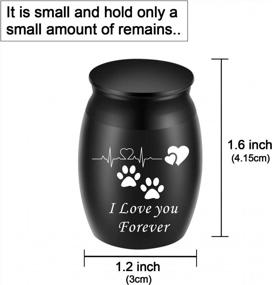 img 1 attached to Beautiful Peaceful Keepsake Urn For Pet Ashes-1.6" Tall Memorial Cremation Urns With Dog Paw For Dog Ashes-Handcrafted Black Decorative Urns For Funeral-Engraved "I Love You Forever" Urn For Sharing