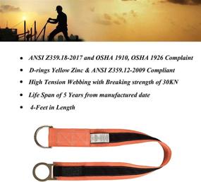 img 3 attached to Stay Safe With WELKFORDER 4-Foot Cross Arm Strap: ANSI Complaint Personal Fall Arrest System