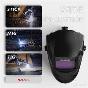 img 2 attached to 🔥 YESWELDER Solar Powered Auto Darkening Welding Helmet with Wide Shade Range 4/9-13, Grinding, TIG MIG ARC Weld Hood Welder Mask