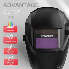 img 3 attached to 🔥 YESWELDER Solar Powered Auto Darkening Welding Helmet with Wide Shade Range 4/9-13, Grinding, TIG MIG ARC Weld Hood Welder Mask