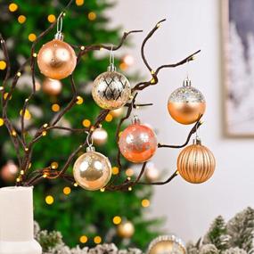 img 3 attached to Add A Touch Of Elegance To Your Xmas Tree With Valery Madelyn'S 30Ct 60Mm Rose Gold Shatterproof Christmas Ball Ornaments