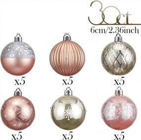img 1 attached to Add A Touch Of Elegance To Your Xmas Tree With Valery Madelyn'S 30Ct 60Mm Rose Gold Shatterproof Christmas Ball Ornaments
