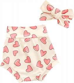 img 4 attached to Cute And Comfortable High-Waisted Shorts And Headband Set For Newborn Girls