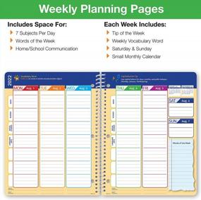 img 1 attached to Global Datebooks Dated Elementary Student Planner For Academic Year 2022-2023 (Matrix Style - 8.5"X11" - Rainbow Watercolors) - Includes Ruler/Bookmark And Planning Stickers