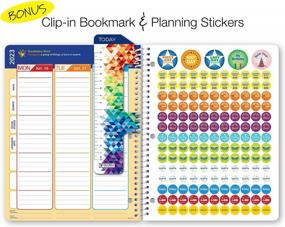 img 3 attached to Global Datebooks Dated Elementary Student Planner For Academic Year 2022-2023 (Matrix Style - 8.5"X11" - Rainbow Watercolors) - Includes Ruler/Bookmark And Planning Stickers