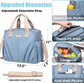 img 2 attached to Weitars Lunch Bag For Women,Large Lunch Bag For Work Insulated Lunch Box Lunch Tote,Leakproof And Wide Open Lunch Cooler Bag With Shoulder Strap And Multi-Pockets,Lunchbag For Picnic Beach School