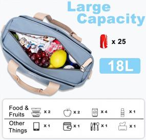 img 3 attached to Weitars Lunch Bag For Women,Large Lunch Bag For Work Insulated Lunch Box Lunch Tote,Leakproof And Wide Open Lunch Cooler Bag With Shoulder Strap And Multi-Pockets,Lunchbag For Picnic Beach School
