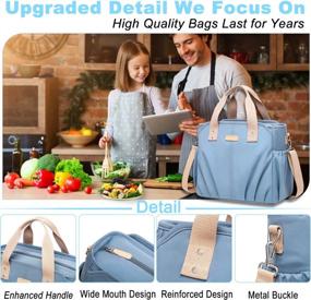 img 1 attached to Weitars Lunch Bag For Women,Large Lunch Bag For Work Insulated Lunch Box Lunch Tote,Leakproof And Wide Open Lunch Cooler Bag With Shoulder Strap And Multi-Pockets,Lunchbag For Picnic Beach School