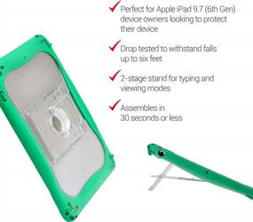 img 1 attached to Brenthaven Edge 360 IPad 9.7 Case With Integrated Screen Protector For K-12 Students, Teachers And Kids – Green Durable Rugged Impact & Compression Protection