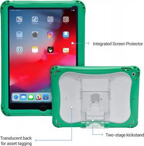 img 2 attached to Brenthaven Edge 360 IPad 9.7 Case With Integrated Screen Protector For K-12 Students, Teachers And Kids – Green Durable Rugged Impact & Compression Protection
