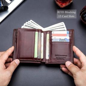 img 1 attached to Bullcaptain Capacity Genuine Leather Bifold Men's Accessories : Wallets, Card Cases & Money Organizers