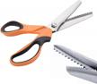 jistl professional stainless steel dressmaking sewing craft scissors, 9.3 inches handled pinking shears (orange) logo