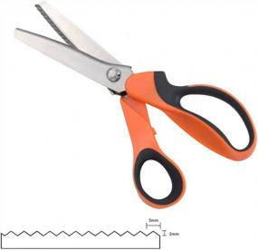 img 3 attached to JISTL Professional Stainless Steel Dressmaking Sewing Craft Scissors, 9.3 Inches Handled Pinking Shears (Orange)