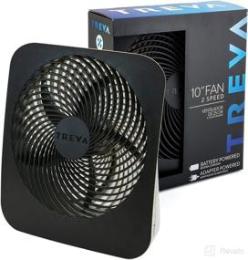 img 3 attached to 🌬️ Stay Cool Anywhere with the Treva 10-Inch Portable Desktop Battery Fan - Battery and AC Adapter Powered - 2 Cooling Speeds