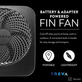 img 2 attached to 🌬️ Stay Cool Anywhere with the Treva 10-Inch Portable Desktop Battery Fan - Battery and AC Adapter Powered - 2 Cooling Speeds