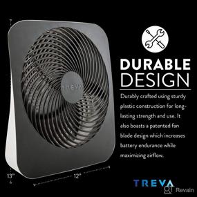 img 1 attached to 🌬️ Stay Cool Anywhere with the Treva 10-Inch Portable Desktop Battery Fan - Battery and AC Adapter Powered - 2 Cooling Speeds